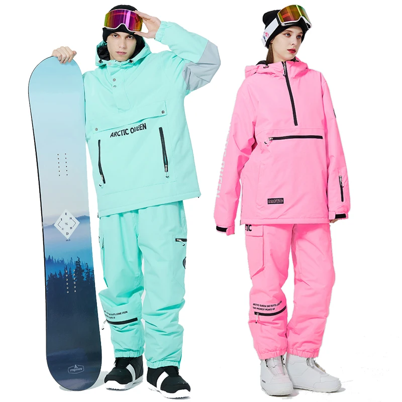 Fashion, Men and Women, Waterproof Ski Suit Sets, Pullover, Snow Costume, Jacket and Pant, Outdoor Clothing, Snowboarding,