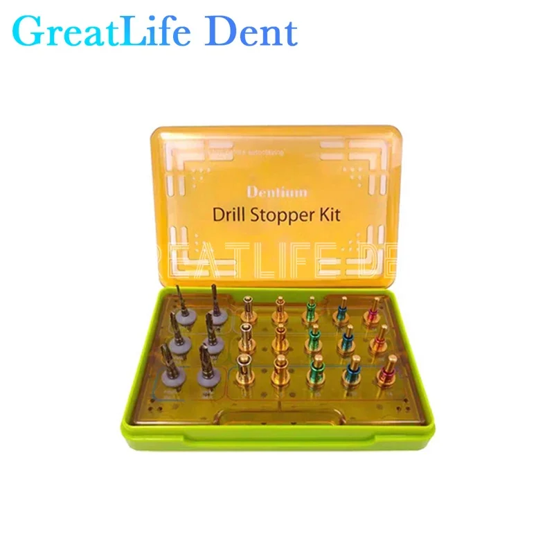 GreatLife 100% Original Surgery Instrument Kit Implantium Tool Dentium Implant Integral Stopper Drills Dental Drill Stopper Kit