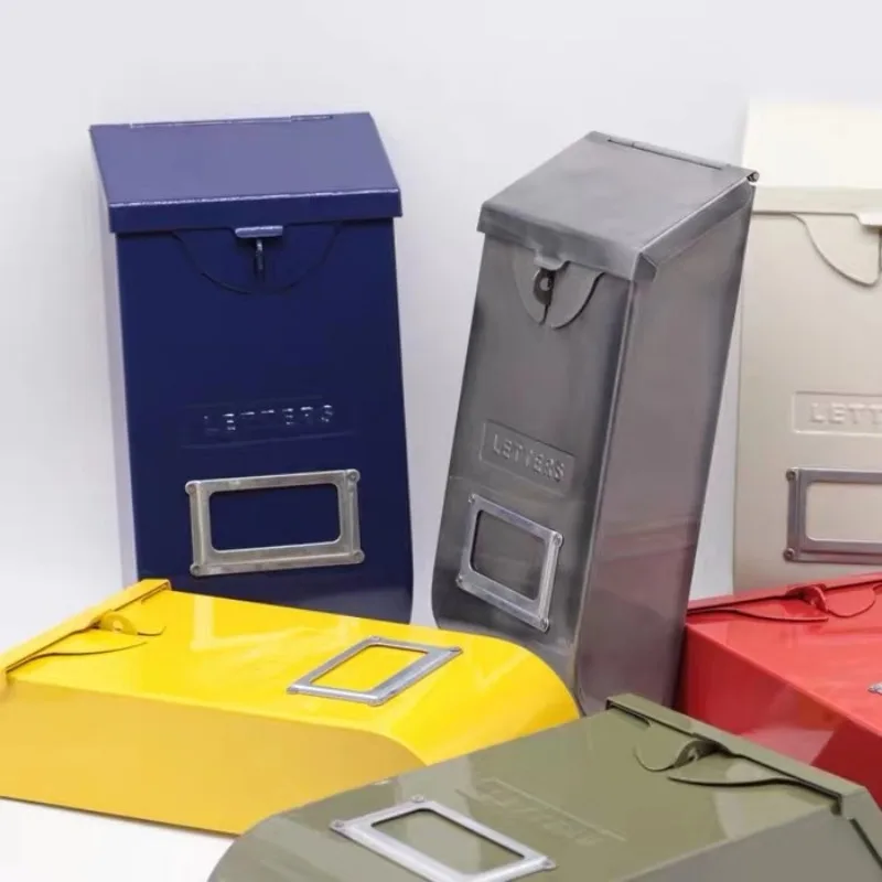 

Винтажный стиль, запираемый металлический почтовый ящик, настенный железный почтовый ящик в деревенском стиле для домашнего декора сада, уличные защитные ящики для хранения
