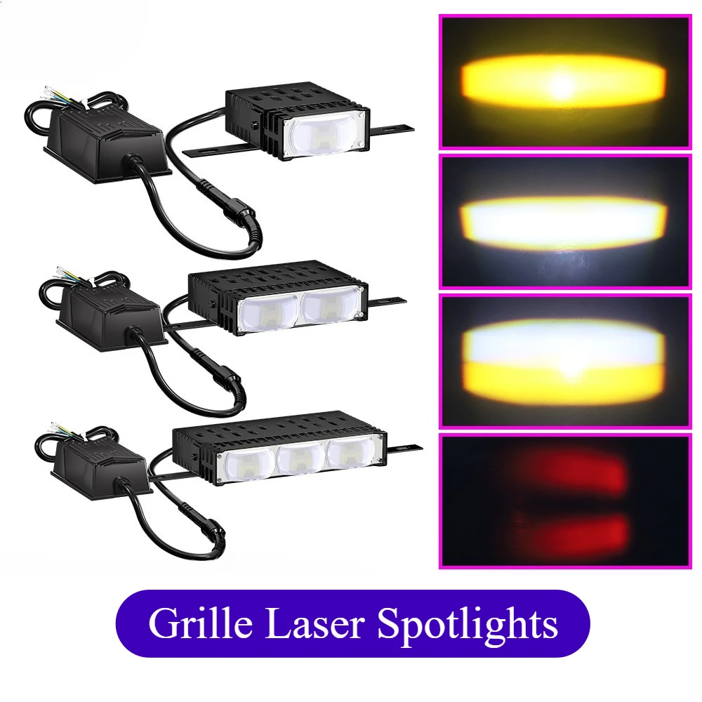 

12V 20W Car Grille Lights Motorcycle LED Headlight Yellow White High/Low Beam Electric Vehicle Headlights