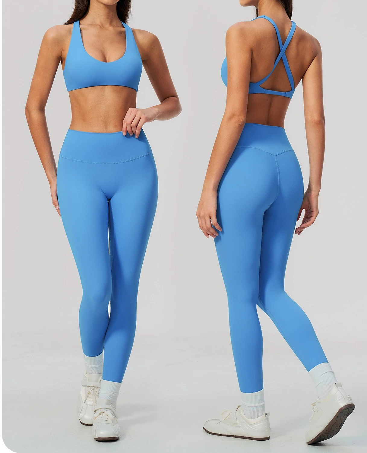Yoga Sets Women Gym Clothes Workout Pilates Fitness Suit Bra & Leggings High Waist Naked Feel Running Sport Outfit Sportswear