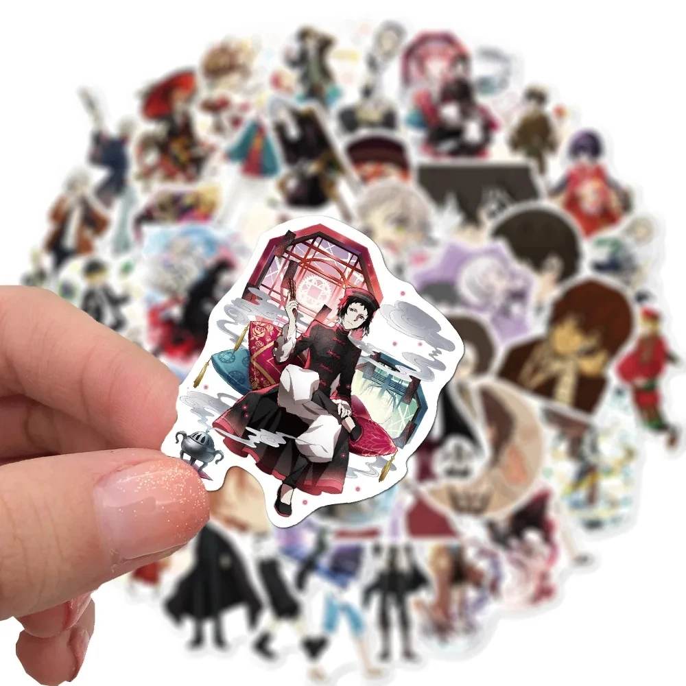 50pcs Bungo Stray Dogs Sticker Pack Waterproof Anime Stickers Cute Laptop Skin Phone Case Handbook Kawaii Packaging