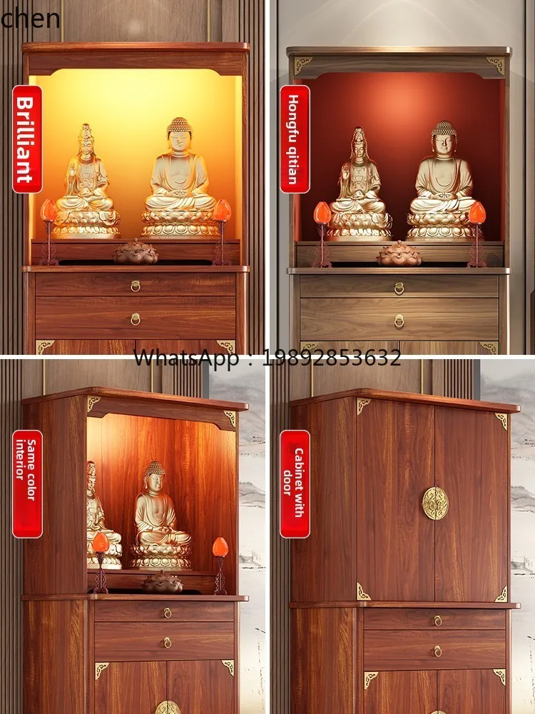 Solid Wood Buddha Shrine Cabinet Standing Cabinet Home Altar Cabinet Offering Table Incense Table