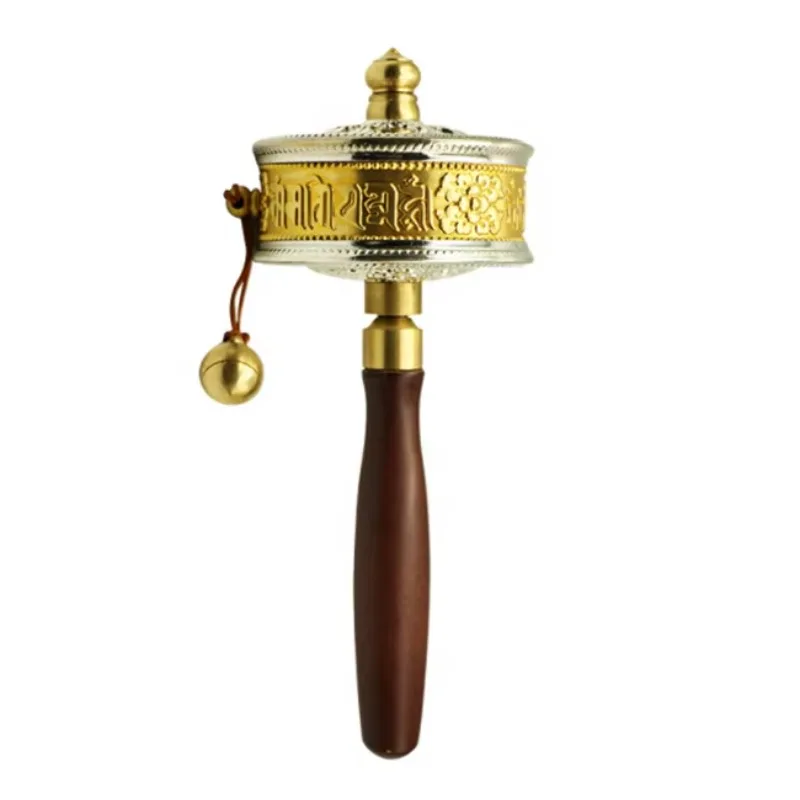 

Handmade Prayer Wheel Tibetan Copper Hand Held Prayer Wheel