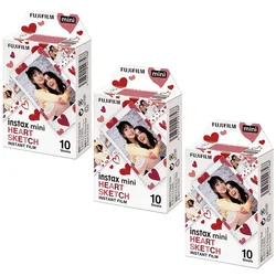 10/30/50 Sheets Fujifilm Instax Mini 12 11 9 films white Edge 3 Inch Heart Sketch Color film For Instant Camera Mini 8 7s 25 90