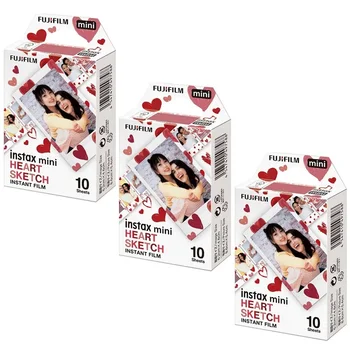 10/30/50 sheets Fujifilm instax mini 12 11 9 films white edge 3 inch heart sketch color film for instant camera Mini 8 7s 25 90