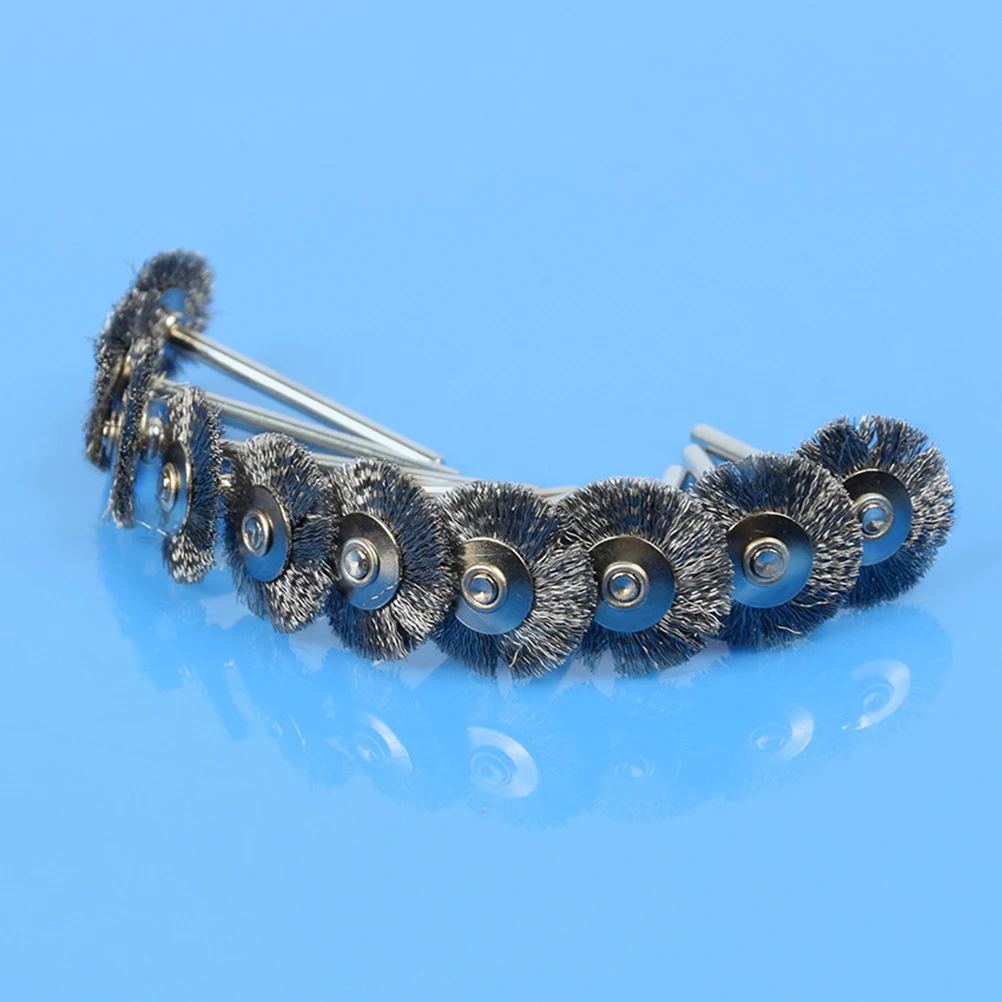 

10 PCS Stainless Steel Wire Wheel Brush Set Derusting Polishing Wheels Abrasive Wheels for Rotary Tools