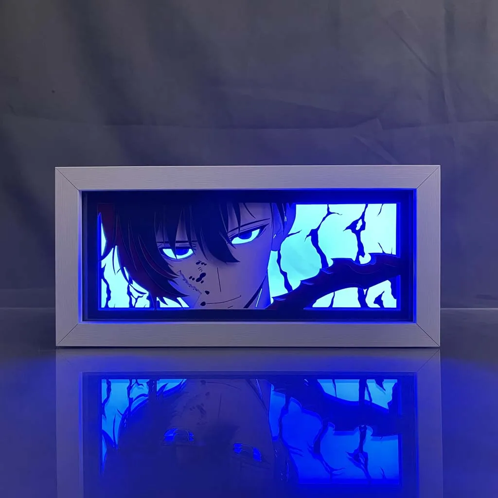 Caja de luz de Anime Sung Jin Woo de nivelación individual para decoración de dormitorio, escritorio, caja de luz de Manga, regalo de cumpleaños