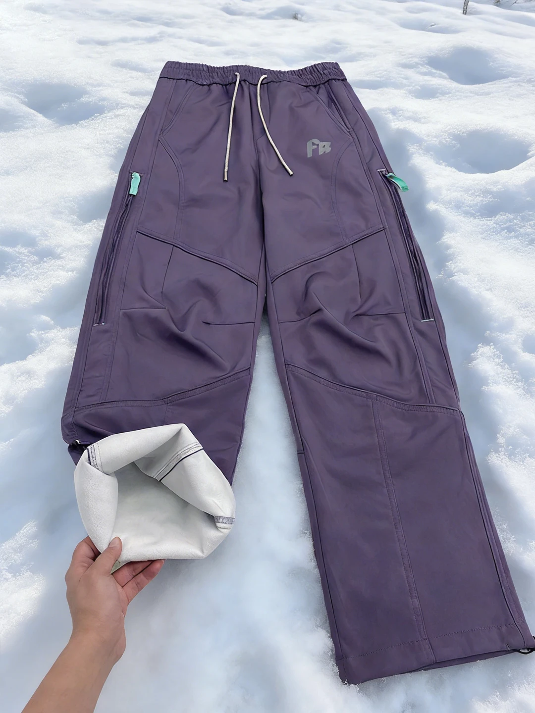 

Purple Northeast -40 Deee Ski Pants Men's Women's Fce Lined Windproof Cold Resistant Workwear Trousers Outdoor Climbing