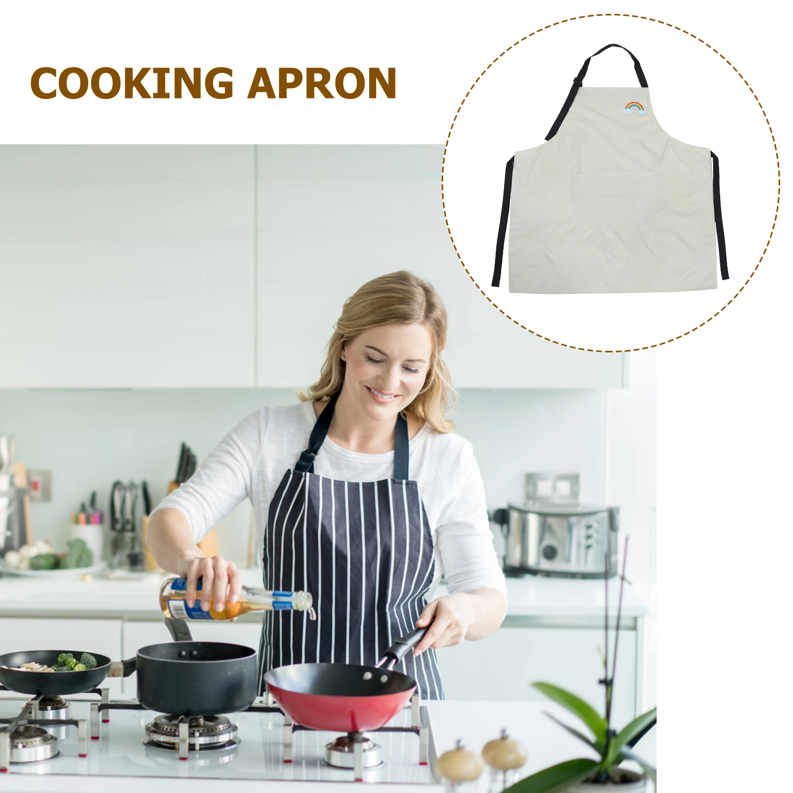 

Waterproof Apron Fun and Oil Home Women's Baking Pvc Dishwashing Aprons Reusable Practical