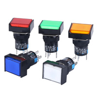 6MM 3V5V12V24V220V 1NO1NC/2NO2NC momentary/Lock lamp Illuminuted Maintained Push Button Switches with light/NO LED Rectangle