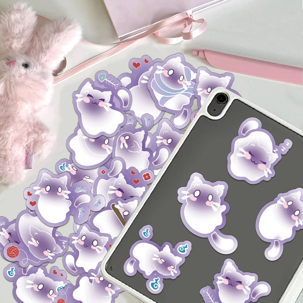 50PCS Creative Spirit Cat Cute Ins Style Stickers Decorative Phone Cases Notebook Water Cups DIY Stickers