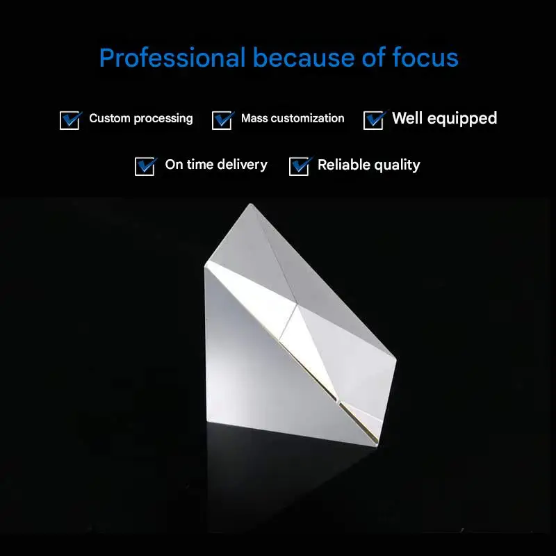 

10 15 20mm right angle prism K9 optical glass 90 degree reflection prism total reflection and refraction physics experiment