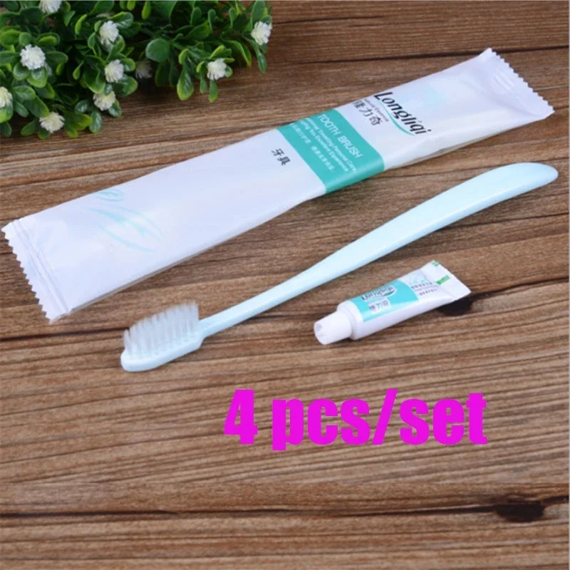 

4pcs Soft Bristle Toothbrush Bamboo Charcoal Disposable