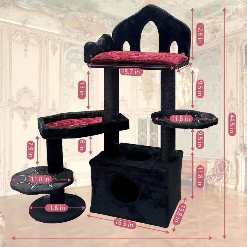 Halloween Cat Tree Multi-Level  Condo - Indoor Tower with Kitten-Friendly Scratching Post