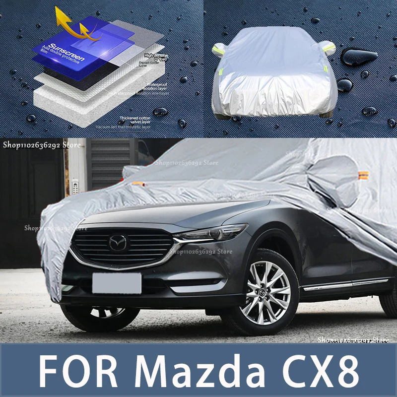 

For Mazda CX8 Outdoor Protection Full Car Covers Snow Cover Sunshade Waterproof Dustproof Exterior Car accessories