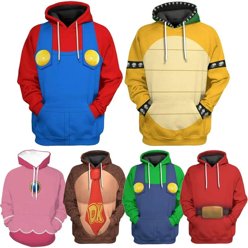 

Princess Peach Cosplay Hoodie Adult Costume Game Movie Bros Roleplay Fantasia Outfits Casual Pullover Halloween Party Clothes