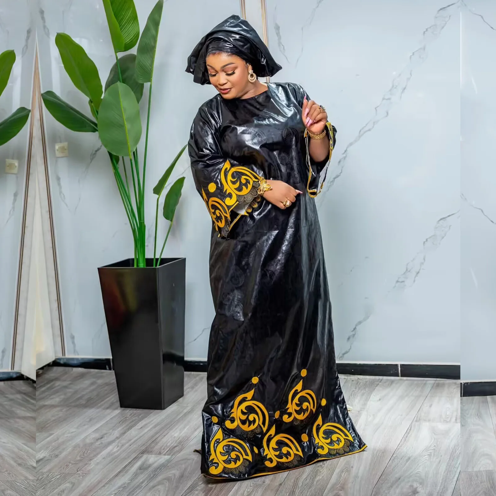 African Dresses For Women Luxury Boubou Material Rich Embroidery Design
