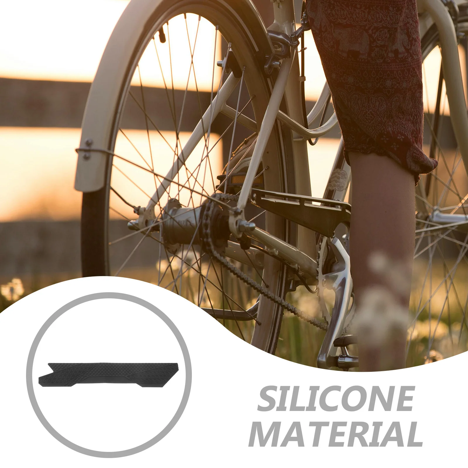 

Universal Bicycle Chainstay Protector Soft Durable Silicone Material DIY Customization Easy to Install for All Types of Bikes