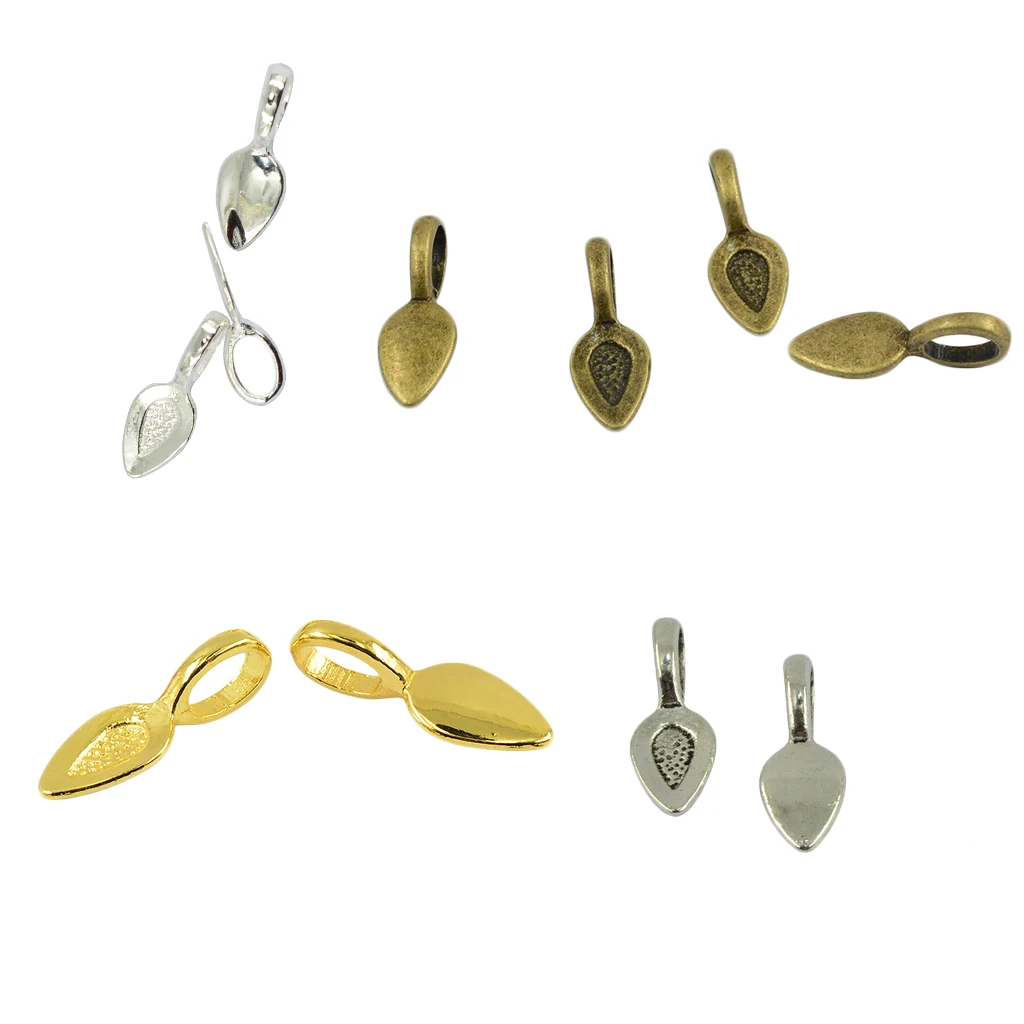 

50 шт., 20 мм, разноцветные листья из металлического сплава, клей на больших отверстиях, кабошоны, звенья для подвесок, Ювелирная фурнитура «сделай сам»