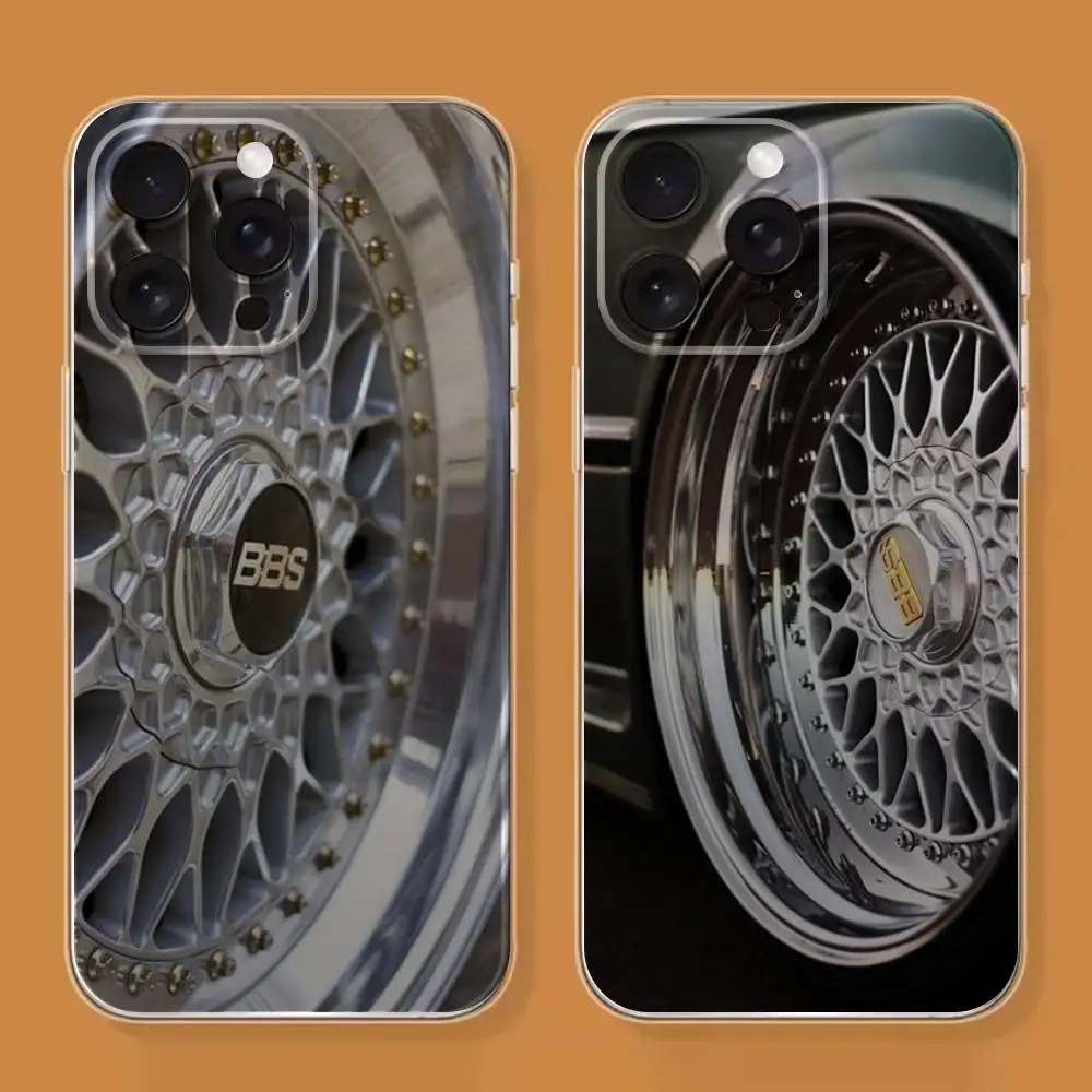 

BBS Car Rim Wheel Phone Case For iPhone 6,16,15,14,13,12,11,17 Pro,Max,Plus,X,XS,XR,SE,Mini Transparent Soft Cover