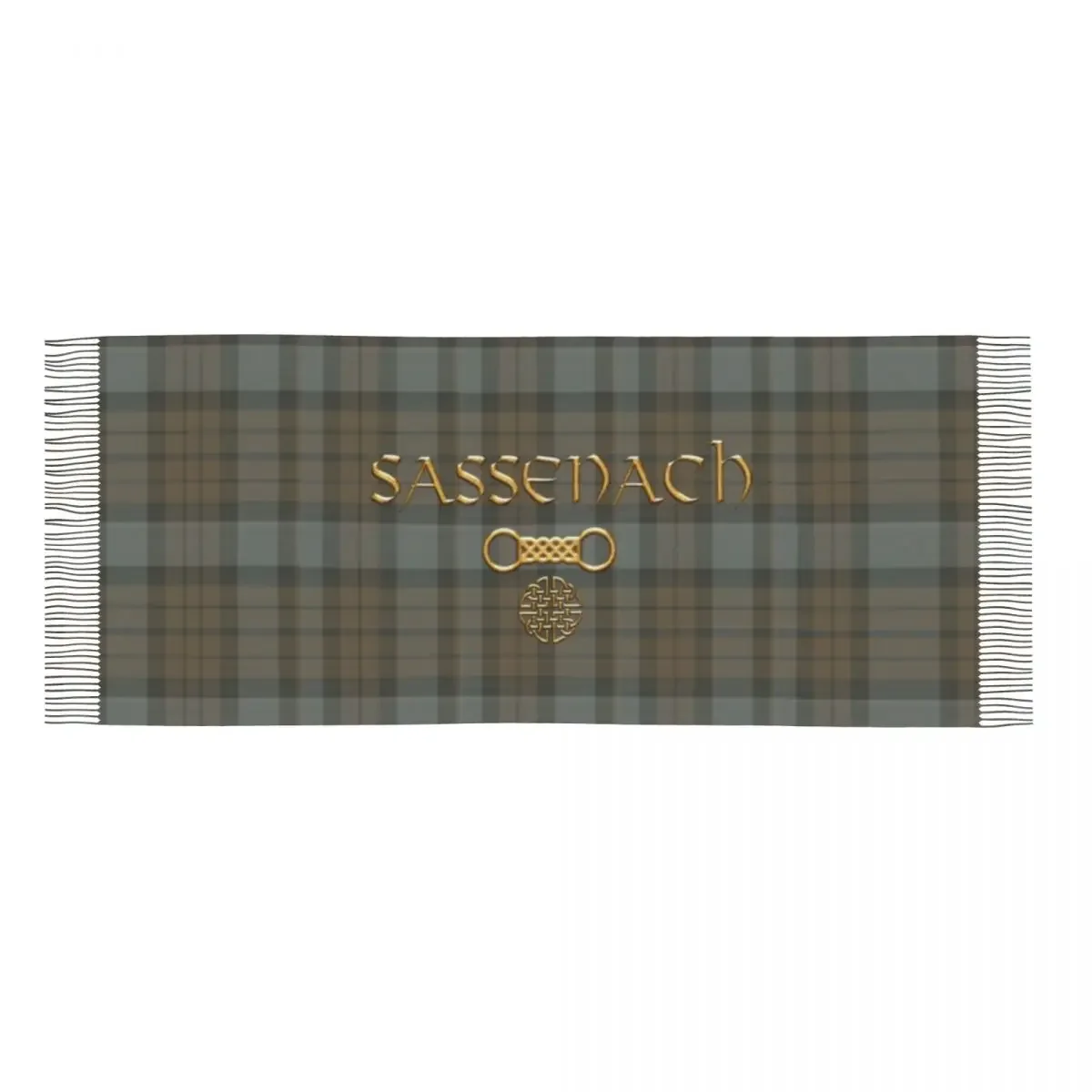 Stampa personalizzata Tartan Sassenach stampa sciarpa donna uomo inverno autunno sciarpe calde Outlander Sassenach simbolo scialli avvolge