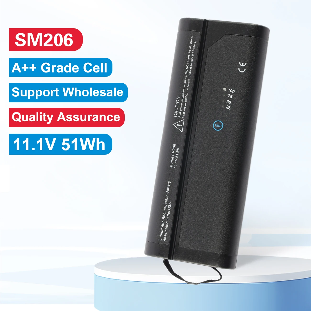 11.1V 51WH SM206 Lithium-lon Rechargeable Battery for FieldFox Analyzers N9910x-876 N9910X-870