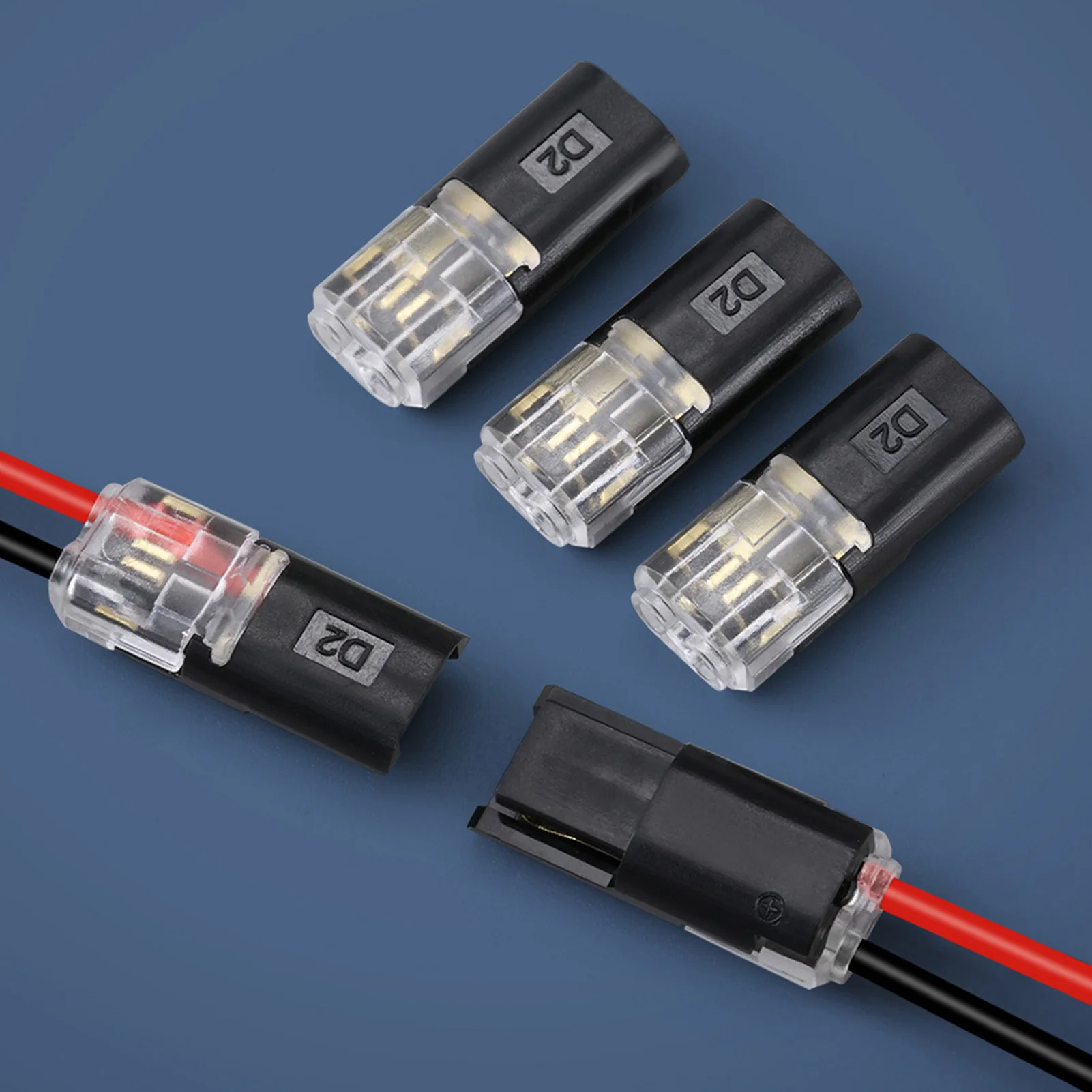 D1 D2 LED Wire Connectors Plug and Play Solderless Terminal Blocks For Lighting PVC Insulated