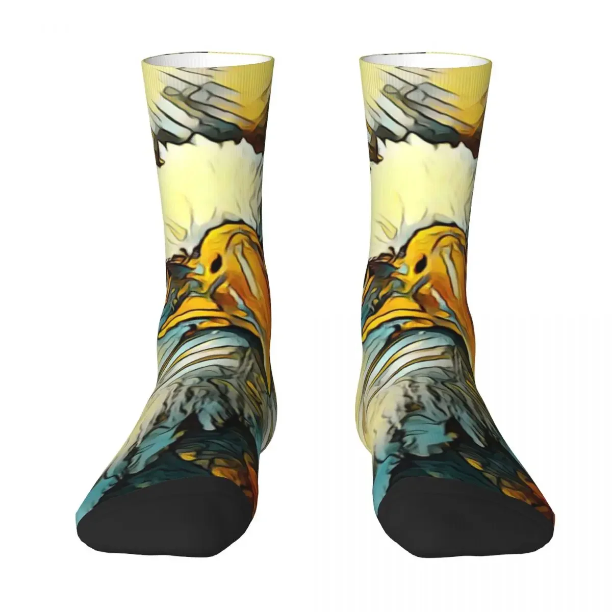 Animal Art Eagle Socks Vintage  Watercolor  Stockings Female Soft Outdoor Sports  Winter Design Anti Skid 