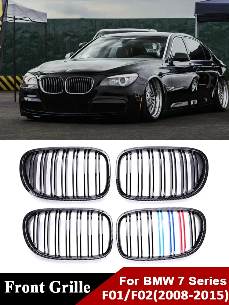 

Front Kidney Replacemet M Color Grill For BMW 7 Series F01 F02 2008-2015 Facelift Racing Gloss Grille Cover 730d 740d 750d