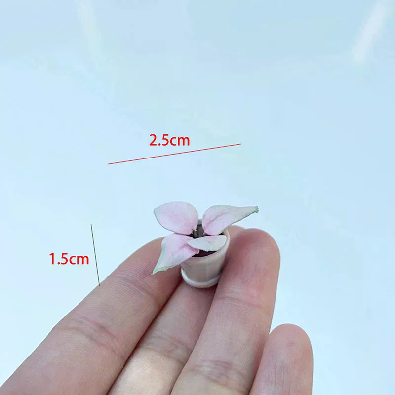 2PCS 1:12 Puppenhaus Miniatur Pflanzen Kleine Blumentöpfe Modell Möbel Zubehör Für Puppe Haus Dekor Kinder Pretend Spielen Spielzeug