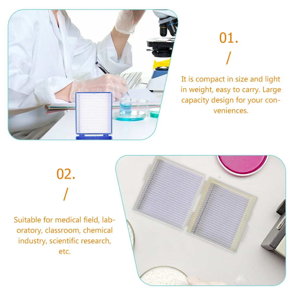 

3Pcs Slide Storage Box Microscope Slide Holder Large Capacity Laboratory Medical Scientific Research Storage Container