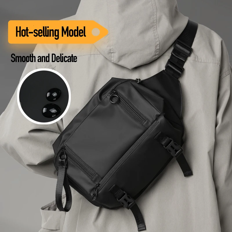 Male Sling Bag Waterproof, Brand L&M Men's Shoulder Bags Lightweight, Large Capacity Chest Packet, Fashion Style Cross Backpack