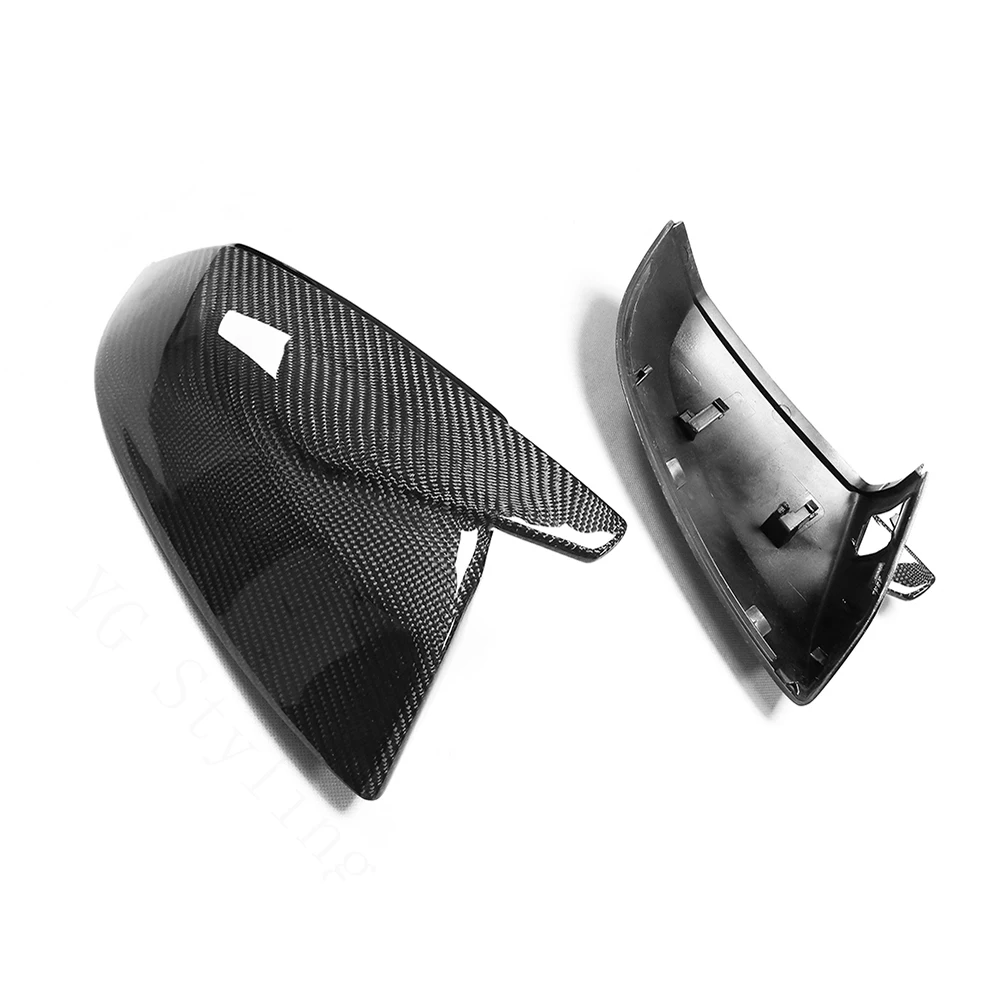 Replacement Rearview Side Mirror Covers Cap For Audi 16-22 Q7 4M SQ7 18-22 Q5 Q5L SQ5 Carbon Fiber Shell With Blind Spot Assist