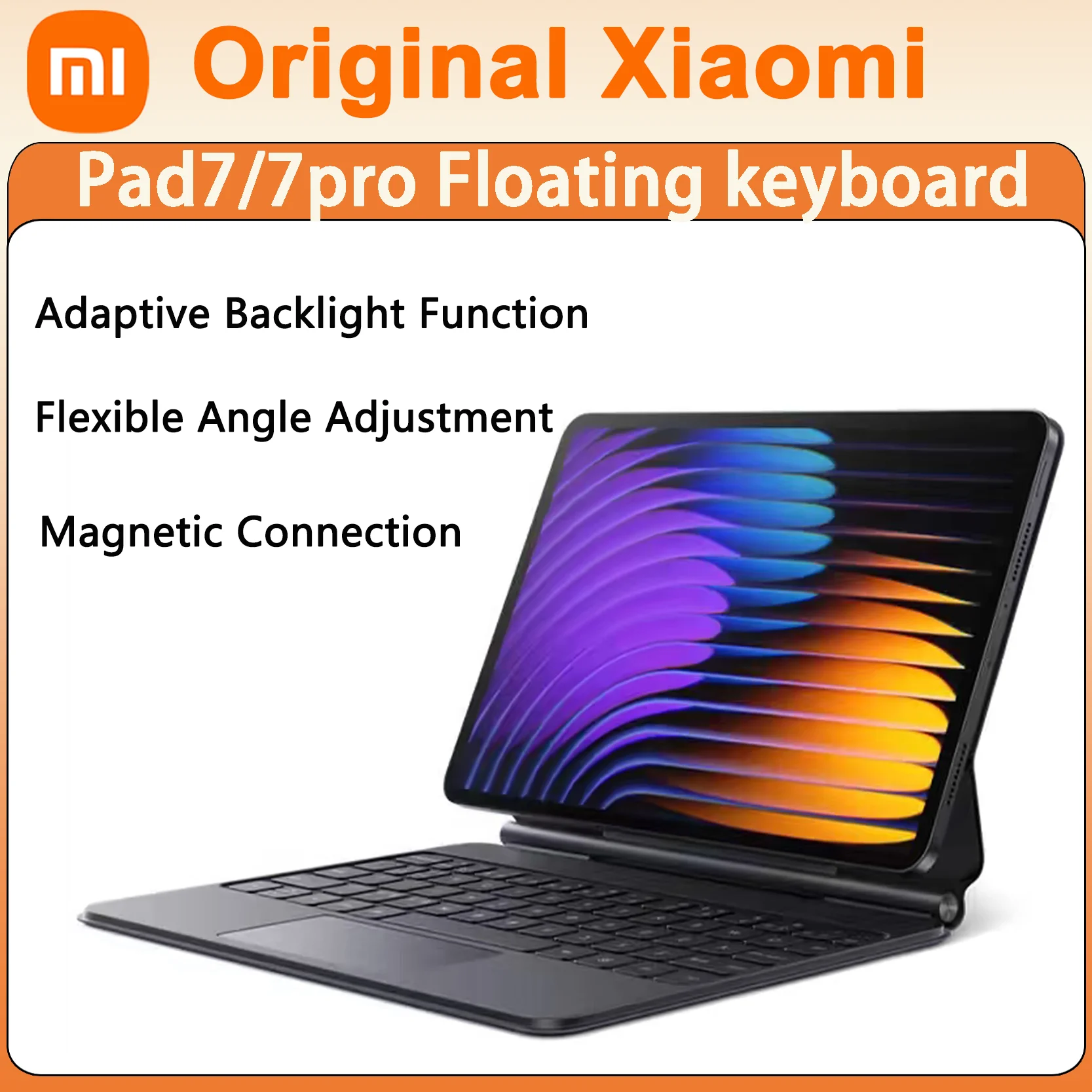 Original Xiaomi Pad7 7Pro Schwimmende Tastatur Magnetische Verbindung PU Shell Metall Scharnier Schlanke Tragbare Hintergrundbeleuchtung Verstellbaren Ständer