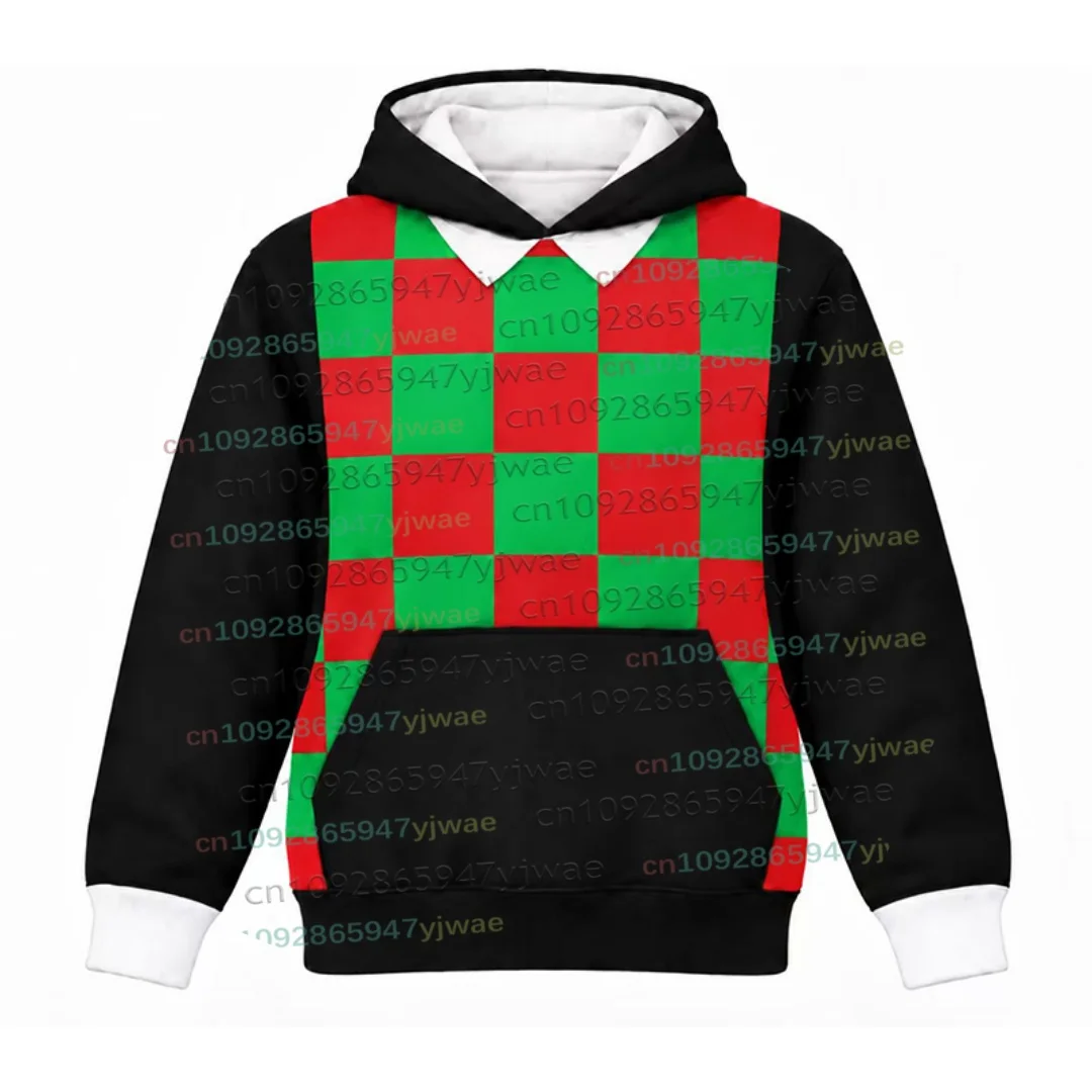Deltarune Undertale Kris Halloween Cosplay Hoodie, langärmeliges, modisches Sweatshirt für Männer, Frauen und Kinder, grün-gelb gestreiftes Pullover-Oberteil. – Detail 7