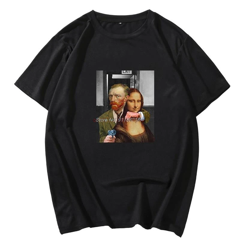 Gunner Mona Lisa Graphic T Shirts Summer Cotton Short Sleeve T-Shirts Tees Tops New Shirts And T-Shirts Mens Print T Shirt