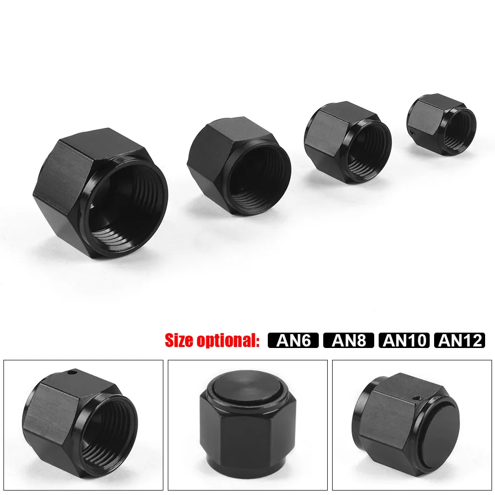 

AN4 AN6 AN8 AN10 Fuel Tube Plug Nut Aluminum Tube Nut Fitting Flare Tube Nut Adapter Female Flare End Cap Plug Tube Nut Hexagon