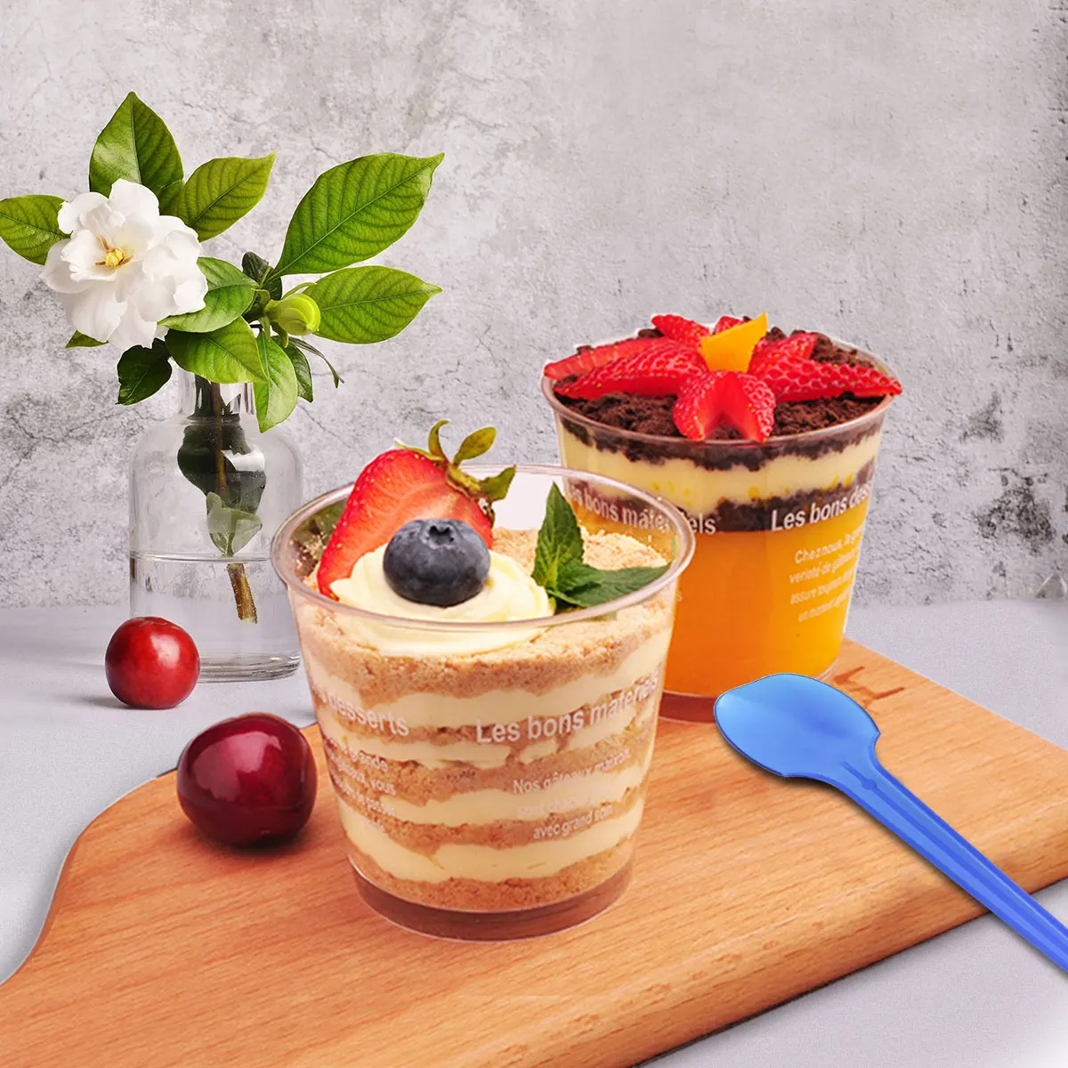 

50 Sets Disposable Dessert Cups Plastic Small Food Grade Material Perfect for Bakery Muffin Cup Ideal Party Use