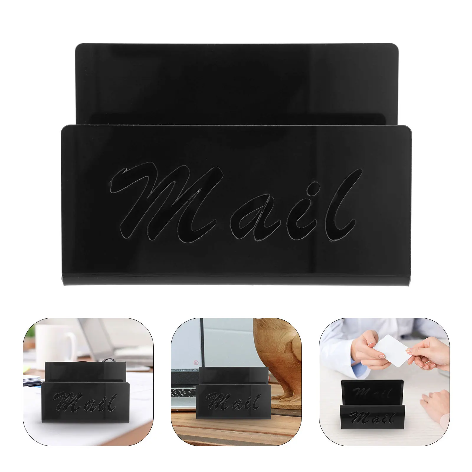 Mail Organizer Desktop Acrylic Holder for Table Countertop Postcard Display File Storage Rack Efficient Space Saving Solution