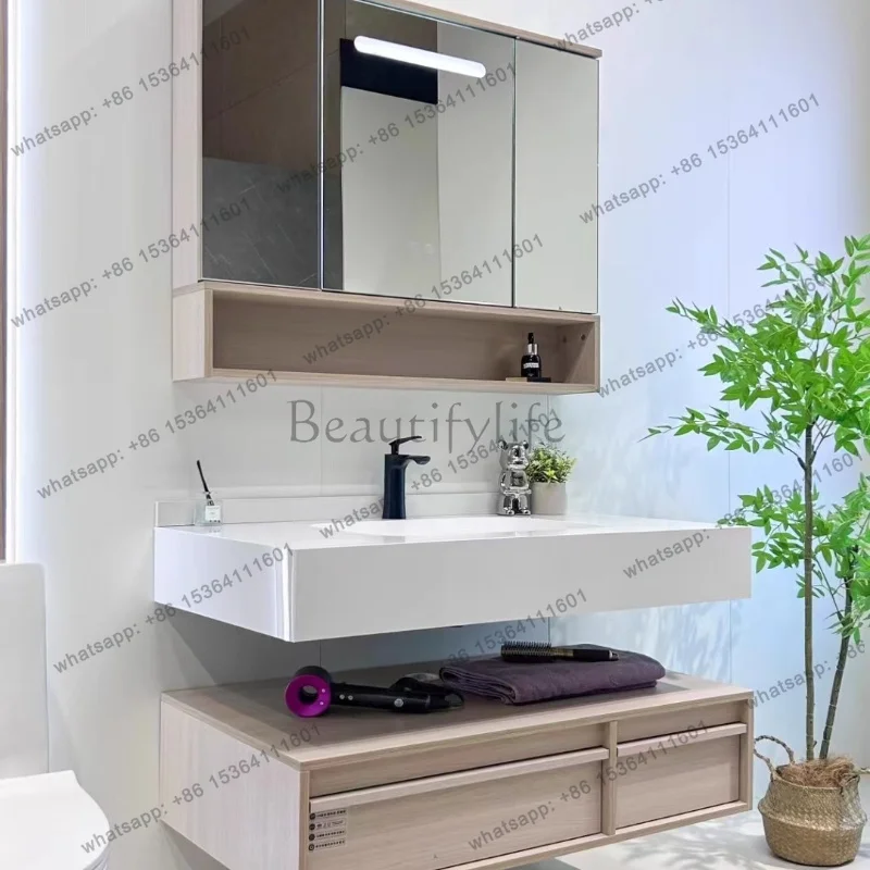 

ljy Wooden Small Bathroom Cabinet Perfume Paper White Paper Decorations Bathroom Cabinet Toilet Mirror Gabinete Hotel Furniture