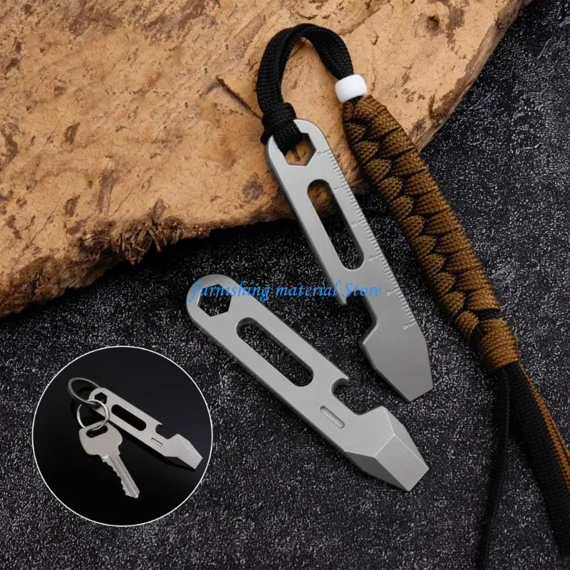 

Y5GD MultiPurpose Titaniums Keychain Screwdriver Bottle Opener Tool For Camping