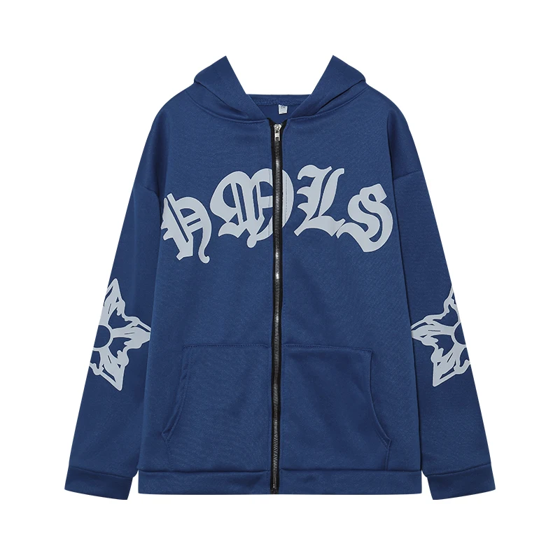 Neuer Damen Street-Style Hoodie mit Schaumstoff-Reißverschluss Europäische & Amerikanische Mode Lässiger Komfortabler Schnitt Kapuzenpullover – Detail 7