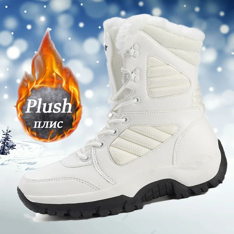 Winter Brand Women's Boots Plush Snow Boots Outdoor Non-slip Sneakers Men Warm Waterproof Boots Fashion Designer Couple's Shoes