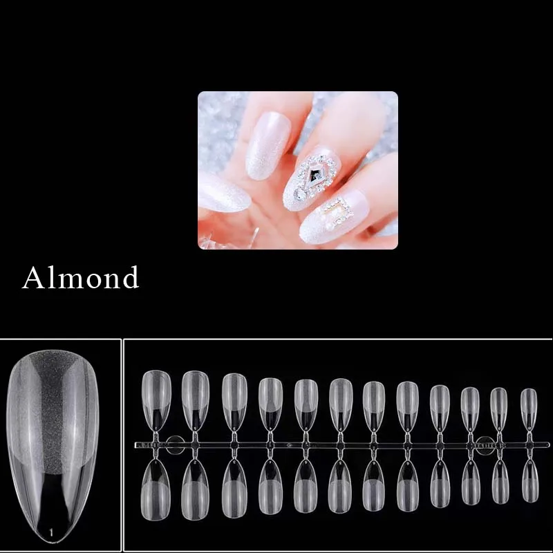 120Pcs Bag Soft Gel Tips Artificial False Nails Full Cover Almond Press On Nail Matte Coffin Gel X Pose Americaine Nail Tips