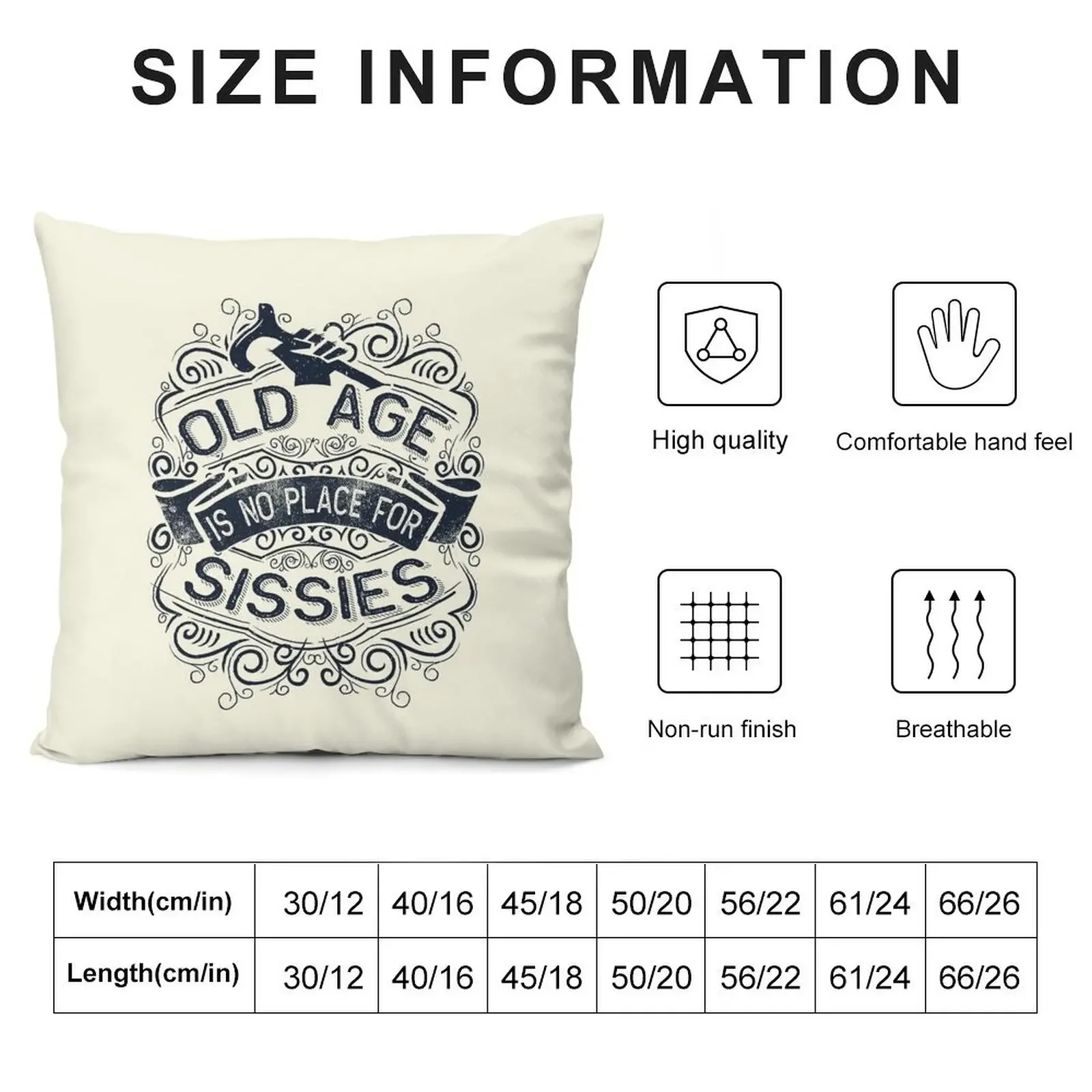 Old Age is no Place for Sissies Throw Pillow sleeping pillows Sofa Cover pillow