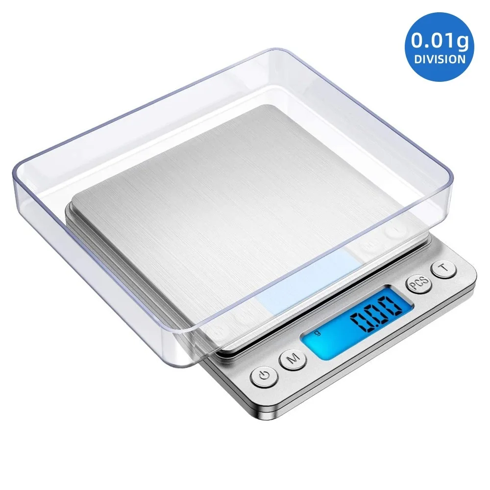 

Jinutus Kitchen Scale Precise Digital Electronic Scale Pocket Food Jewelry Diet Gram Cooking Scale LCD Display 0.1/0.01g