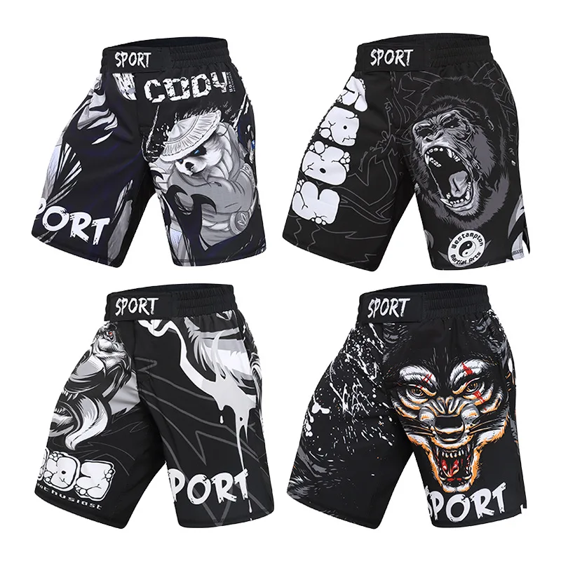 MMA Shorts Kick Boxing Fighting Muay Thai Short Pants Gym Workout Sanda Sports Basketball Trunks Men's Training Running Shorts