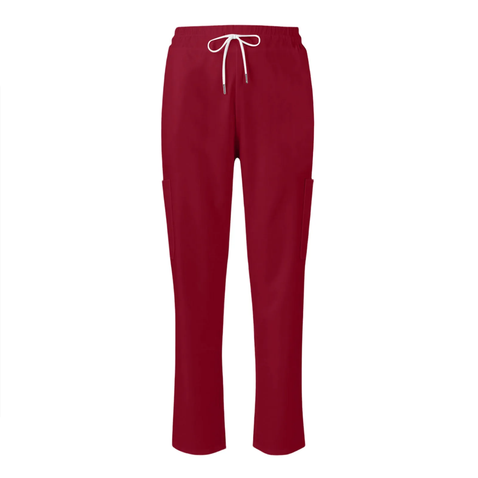 여성용 캐주얼 경량 컬러 작업 바지/간병인 바지 (사이드 포켓 포함)