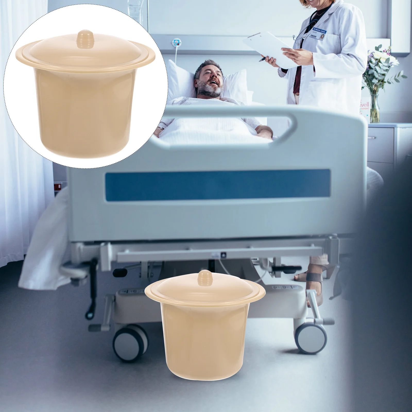 وعاء مبولة بلاستيكي ممتاز متعدد الوظائف مع غطاء للاستخدام العائلي كبار السن والأطفال المعوقين مقلاة سرير مبولة منزلية #1